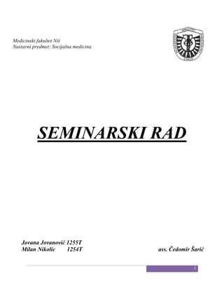 Socijalna medicina – Socijalne bolesti