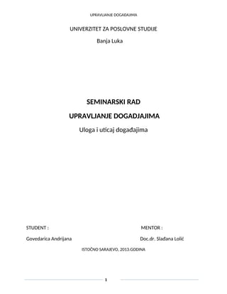 Upravljanje događajima