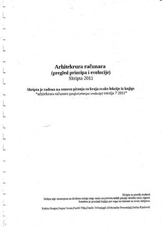 Arhitektura računara (Pregled principa i evolucije)