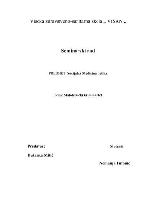 Maloletnički kriminalitet