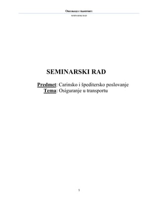 Osiguranje u transportu