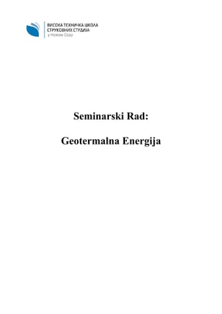 Geotermalna energija