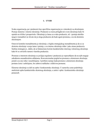 Eksterna sredina i menadžment