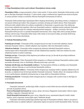 Finansije i finansijska tržišta – (cela knjiga sažeta za ispit )