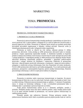 Marketing – Promocija
