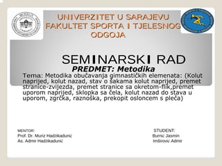 Metodika obučavanja gimnastičkih elemenata