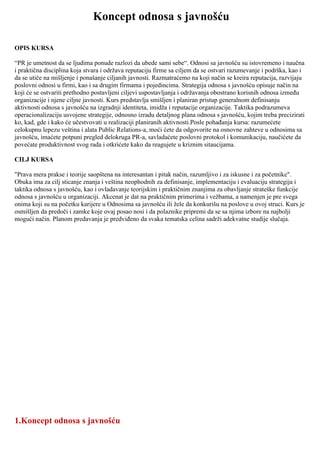 Koncept odnosa s javnošću