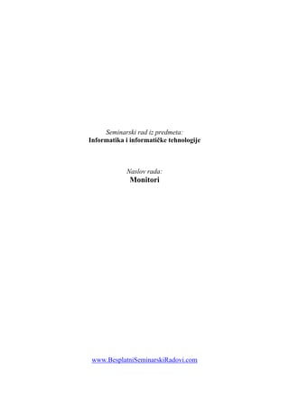 Monitori: crt i lcd tehnologije