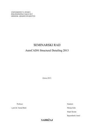 AUTO CAD – Structual detailing