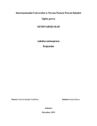 Lokalna samouprava u Švajcarskoj