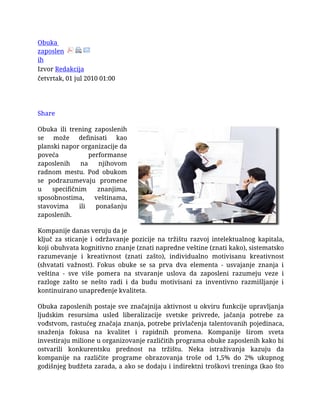 Obuka zaposlenih
