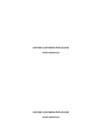 Govor i govorno ponašanje