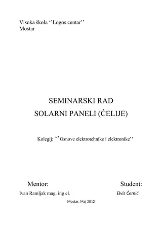 Solarni paneli