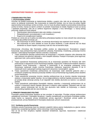 Korporativne finansije (specijalisticke – knjiga – II kolokvijum)