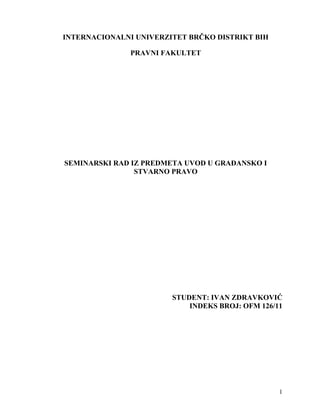 Uvod u građansko i stvarno pravo