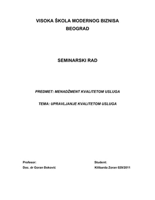 Upravljanje kvalitetom usluga