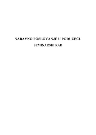 Nabavno poslovanje u poduzeću