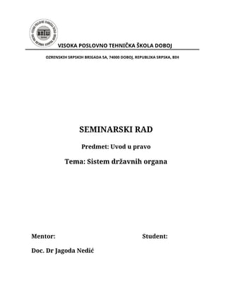 Sistem državnih organa