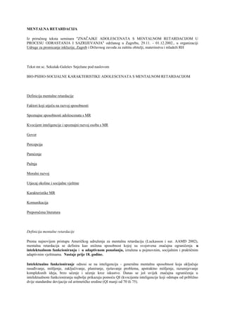 Mentalna retardacija