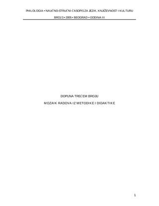 Mozaik radova iz metodike i didaktike