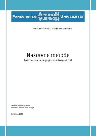 Nastavne metode u nastavi informatike