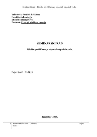 Biolosko preciscavanje otpadnih voda