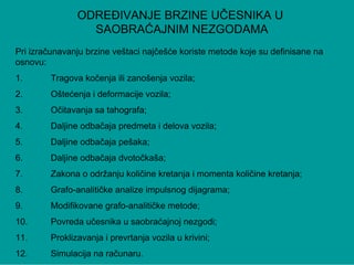 Metode za određivanje brzine učesnika u saobraćajnim nezgodama