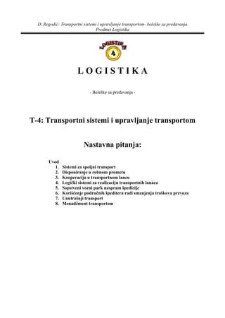 Transportni sistemi i upravljanje transportom