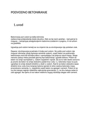 Podvodno betoniranje