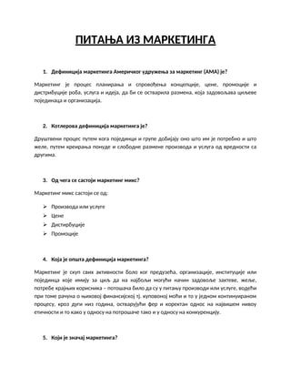 Pitanja iz marketinga