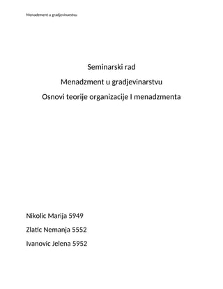 Osnovi teorije organizacije i menadžmenta