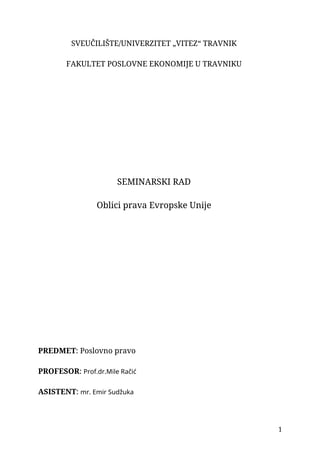 Oblici prava Evropske Unije