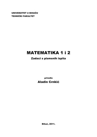 Rijeseni zadaci matematika 1 i 2