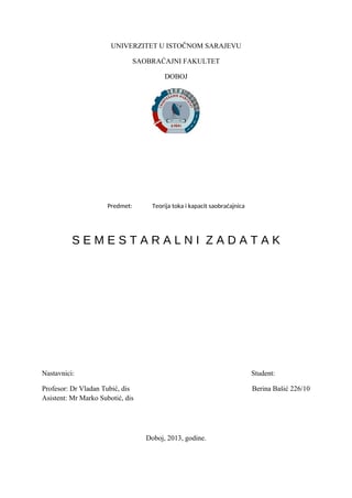 Teorija toka i kapacit saobraćajnica