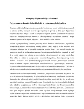 Rad na suzbijanju organizovanog kriminala