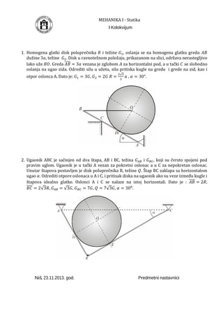 Mehanika i – statika: rešeni zadaci