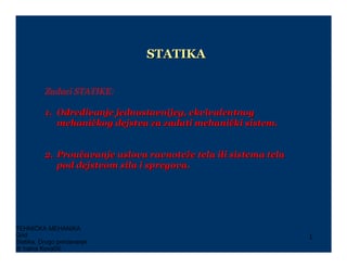 Tehnička mehanika-drugo predavanje