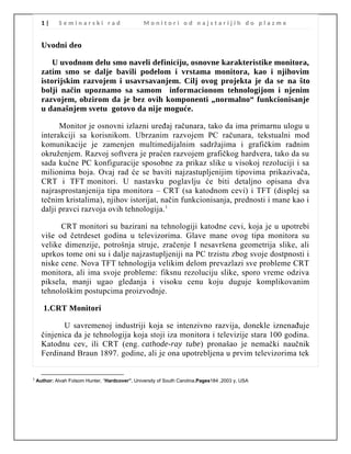 Monitori: od najstarijih do plazme