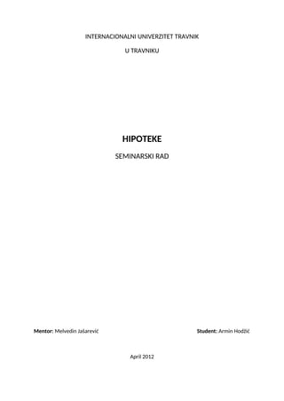 Hipoteke: seminarski rad