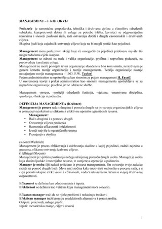 Osnove menadžmenta: skripta sa predavanja