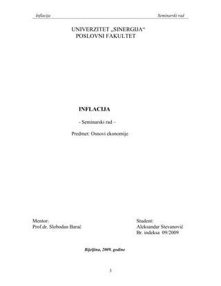 Inflacija: pojam, vrste, uzroci, posledice i mere za sprečavanje