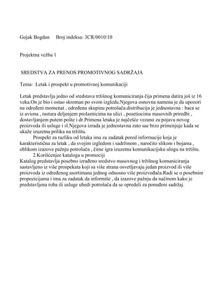 Sredstva za prenos promotivnog sadržaja