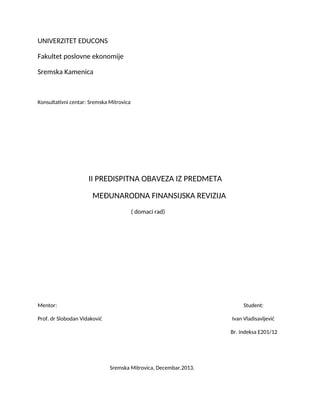 Međunarodna finansijska revizija