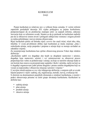 Kurikulum: teorijski pristupi i modeli razvoja