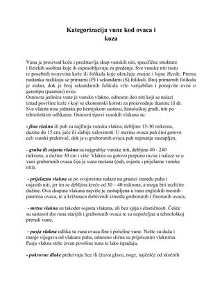 Kategorizacija vune kod ovaca i koza