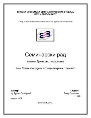 Segmentacija i pozicioniranje tržišta