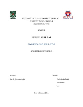 Marketing plan Dog & Style