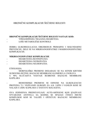 Hronicne komplikacije secerne bolesti