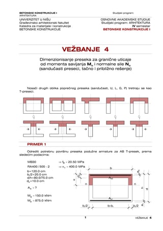 Vezbe iz betonskih konstrukcija
