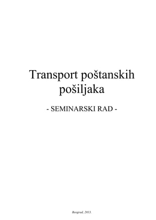 Transport pošanskih pošiljaka